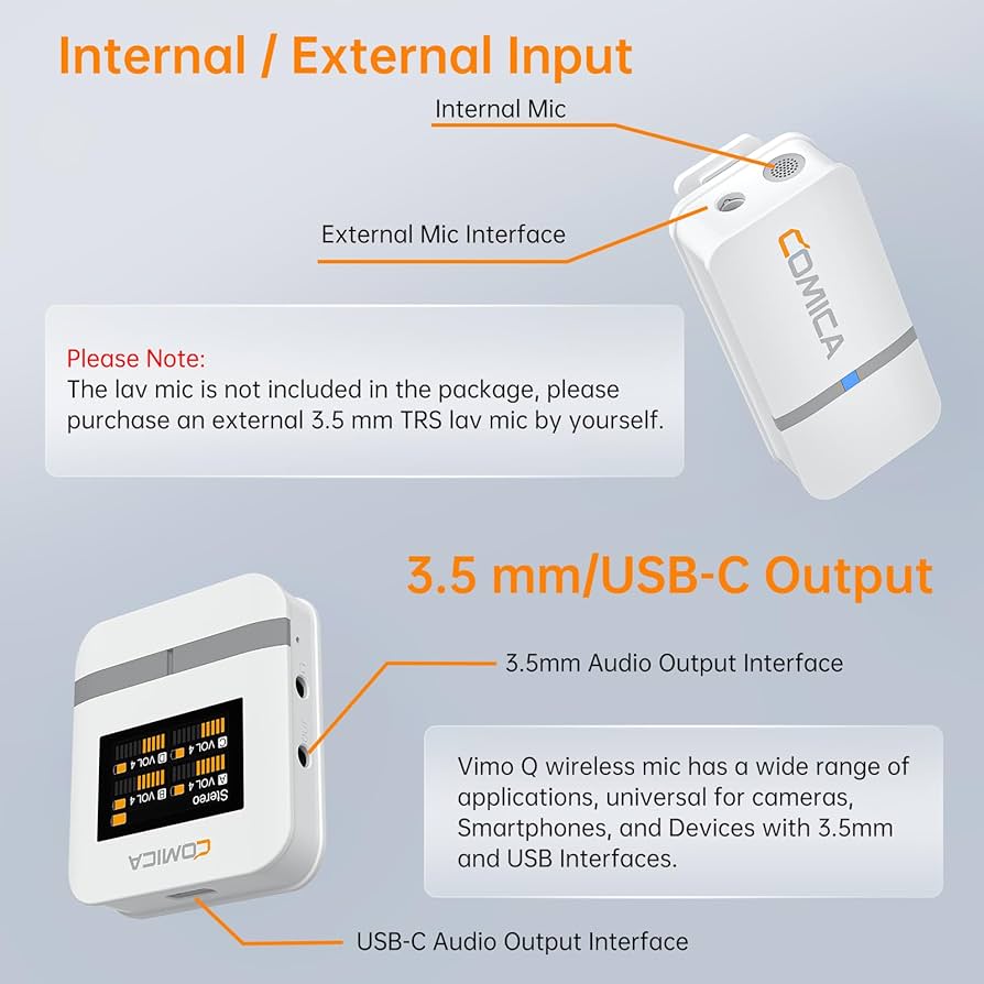 Amazon.co.jp: Comica Vimo Q Micrófono 送信機4台+受信機1台